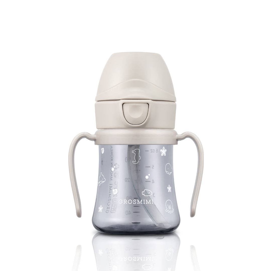 Grosmimi PPSU Straw Cup with Flip Top - 6oz (200ml)