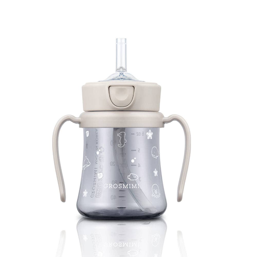 Grosmimi PPSU Straw Cup with Flip Top - 6oz (200ml)