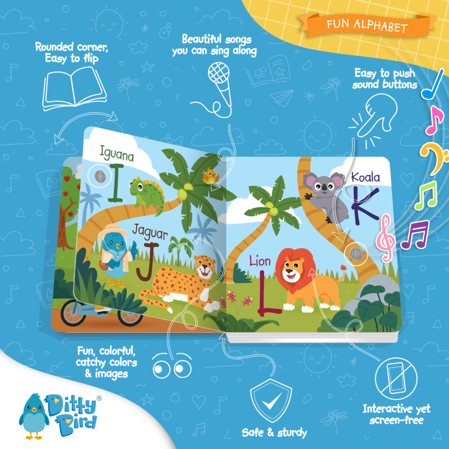 NEW | Fun Alphabet | ABC Song | Ditty Bird Baby Sound Book