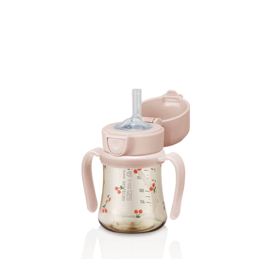 Grosmimi PPSU Straw Cup with Flip Top & Weight - 6oz (200ml)