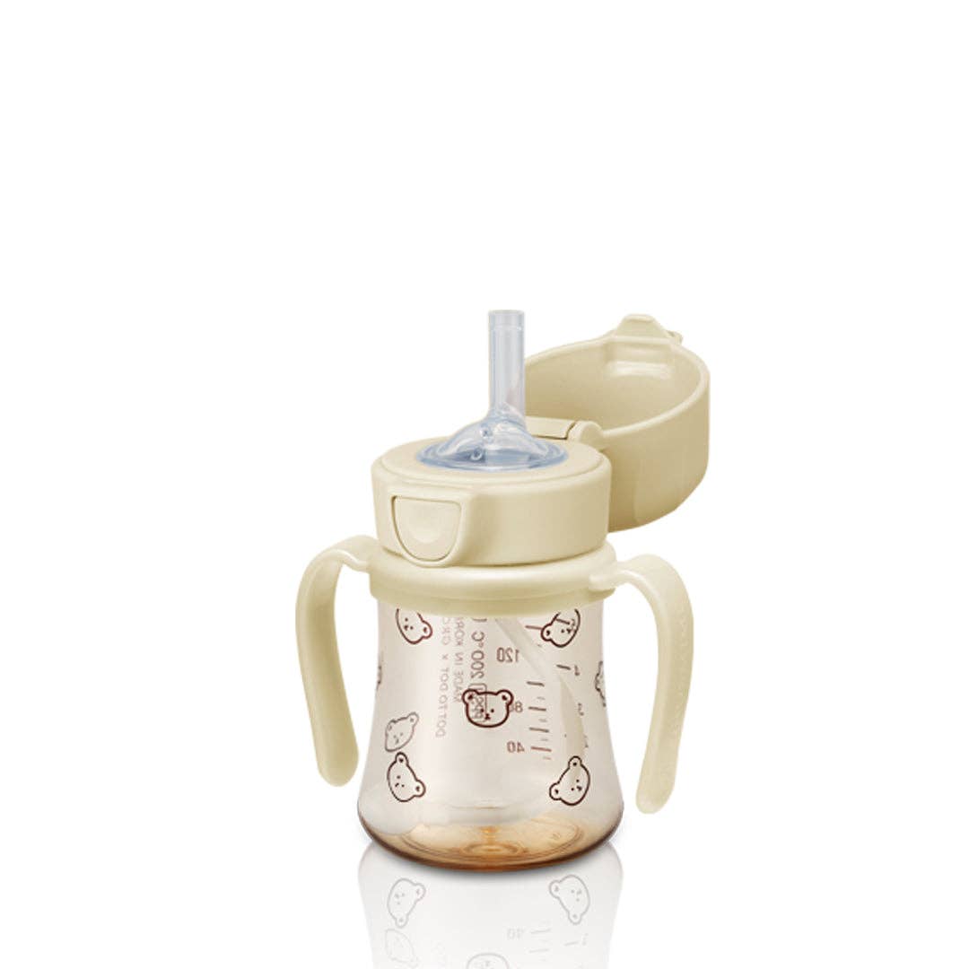 Grosmimi PPSU Straw Cup with Flip Top & Weight - 6oz (200ml)